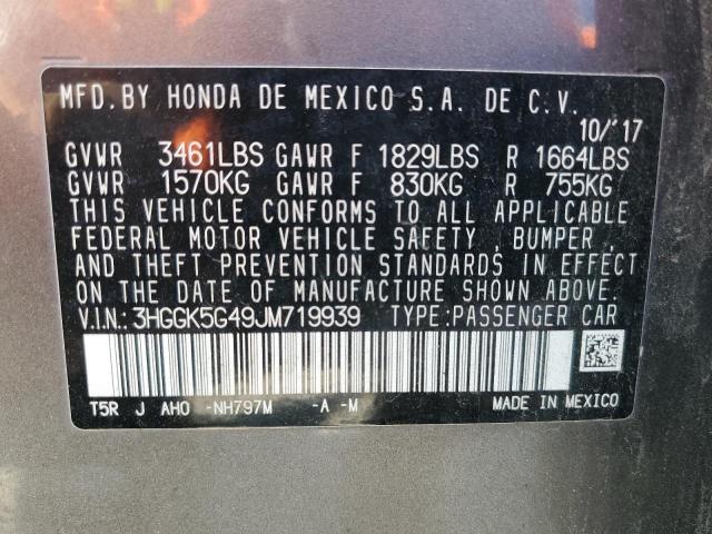 3HGGK5G49JM719939 - 2018 HONDA FIT LX Gri fotoğraf 13
