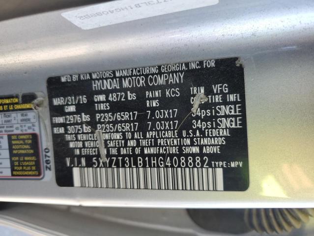 5XYZT3LB1HG408882 - 2017 HYUNDAI SANTA FE S Күміс фото 13