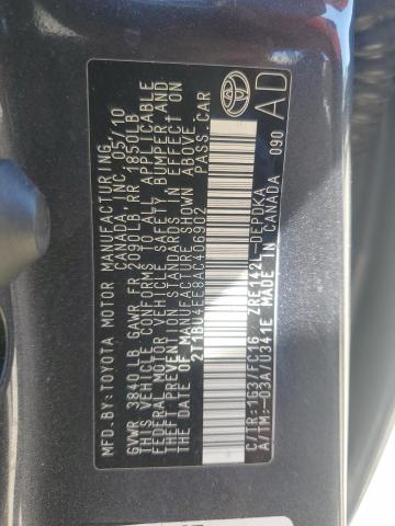 2T1BU4EE8AC406902 - 2010 TOYOTA COROLLA BASE Grau Foto 12