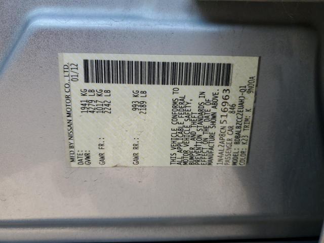 1N4AL2AP8CN516963 - 2012 NISSAN ALTIMA BASE SILVER photo 13