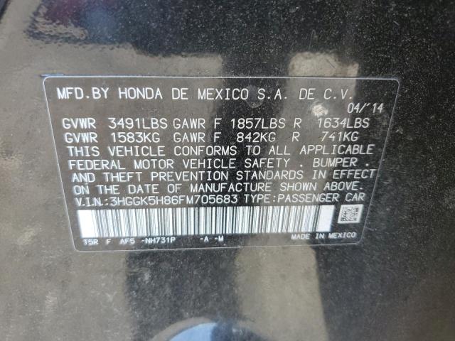3HGGK5H86FM705683 - 2015 HONDA FIT EX BLACK photo 12