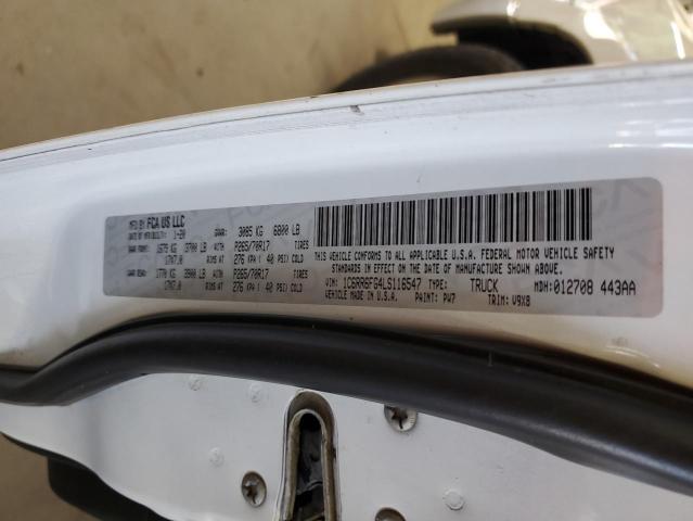 1C6RR6FG4LS116547 - 2020 RAM 1500 CLASS TRADESMAN Սպիտակ լուսանկար 12