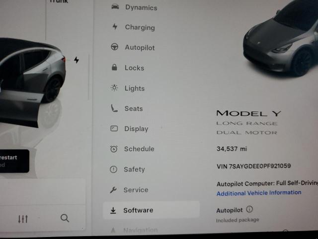 7SAYGDEE0PF921059 - 2023 TESLA MODEL Y 灰色 照片 9