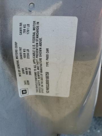 1G1NE52J8X6188759 - 1999 CHEVROLET MALIBU LS SILVER photo 12