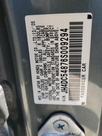 JH4DC54876S009294 - 2006 ACURA RSX ნაცრისფერი ფოტო 12