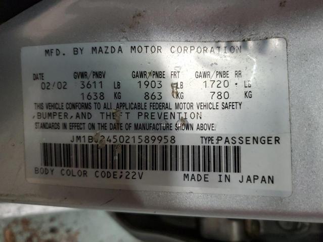 JM1BJ245021589958 - 2002 MAZDA PROTEGE PR5 SILVER photo 12