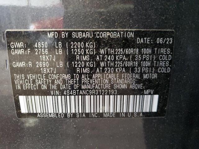 4S4BTANC9R3122193 - 2024 SUBARU OUTBACK LIMITED GRAY photo 13