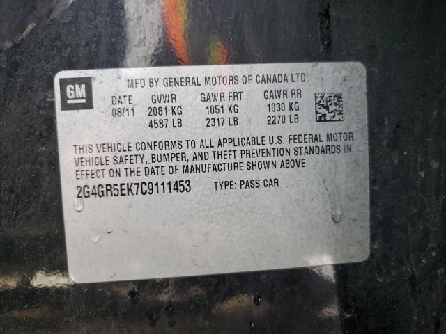 2G4GR5EK7C9111453 - 2012 BUICK REGAL 黑色 照片 12