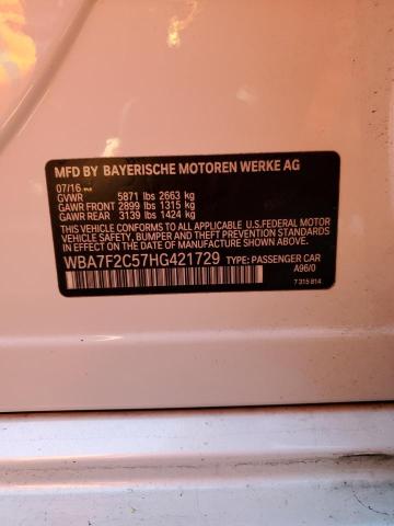 WBA7F2C57HG421729 - 2017 BMW ALPINA B7 XI WHITE photo 12