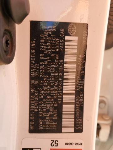 4T1G11AK6PU813438 - 2023 TOYOTA CAMRY SE NIGHT SHADE WHITE photo 12