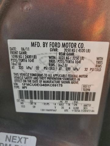 1FMCU0EG4BKC69175 - 2011 FORD ESCAPE LIMITED GRAY photo 13