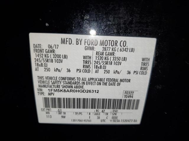 1FM5K8AR0HGD26312 - 2017 FORD EXPLORER POLICE INTERCEPTOR Qara foto 13