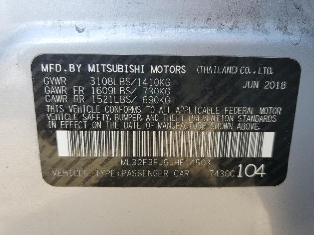 ML32F3FJ6JHF14503 - 2018 MITSUBISHI MIRAGE G4 ES 银色 照片 13