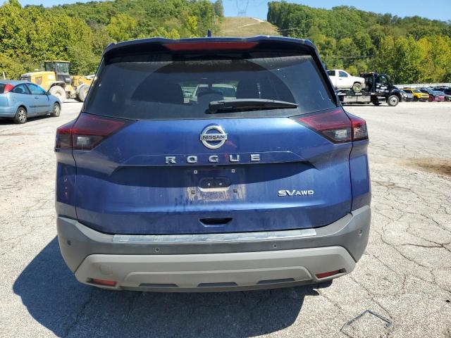 5N1AT3BBXMC714178 - 2021 NISSAN ROGUE SV BLUE photo 6