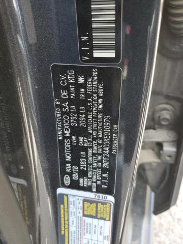 3KPF24AD3KE010979 - 2019 KIA FORTE FE CHARCOAL photo 12