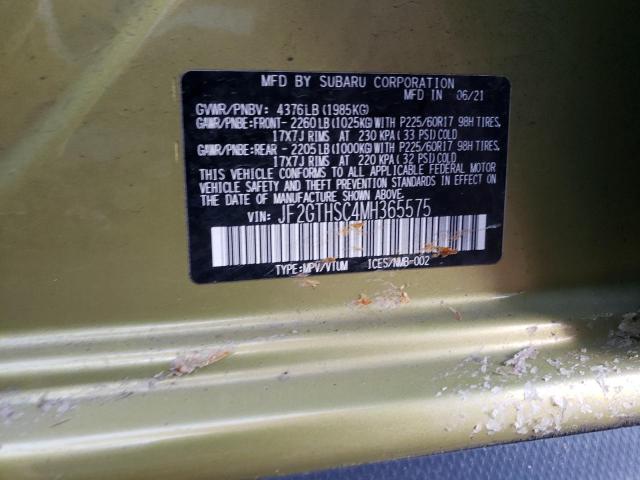 JF2GTHSC4MH365575 - 2021 SUBARU CROSSTREK SPORT GREEN photo 12