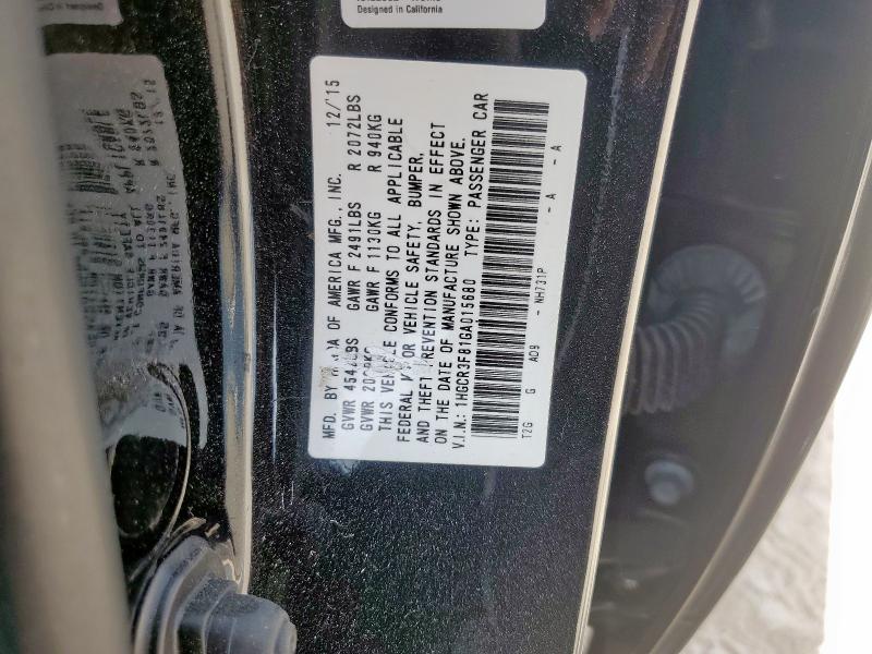 1HGCR3F81GA015680 - 2016 HONDA ACCORD EXL 黑色 照片 12