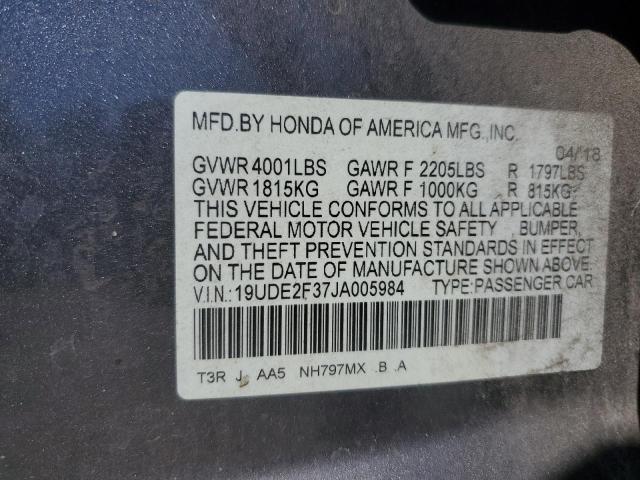 19UDE2F37JA005984 - 2018 ACURA ILX BASE WATCH PLUS GRAY photo 13