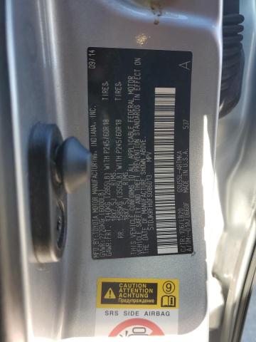 5TDJKRFH0FS086013 - 2015 TOYOTA HIGHLANDER XLE Արծաթագույն լուսանկար 12