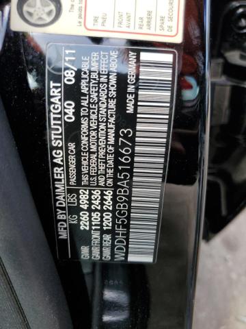 WDDHF5GB9BA516673 - 2011 MERCEDES-BENZ E 350 BLACK photo 12