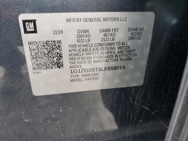 1G1ZG5ST5LF059014 - 2020 CHEVROLET MALIBU RS 灰色 照片 12