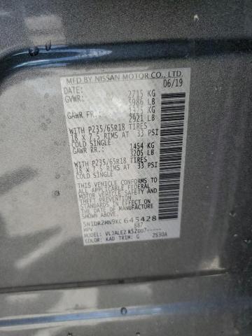 5N1DR2MN9KC645428 - 2019 NISSAN PATHFINDER S Մոխրագույն լուսանկար 13