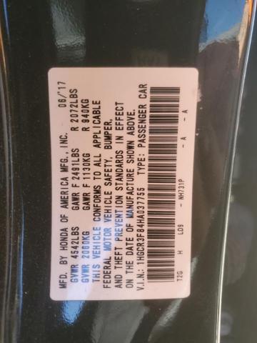 1HGCR3F84HA037755 - 2017 HONDA ACCORD EXL BLACK photo 12