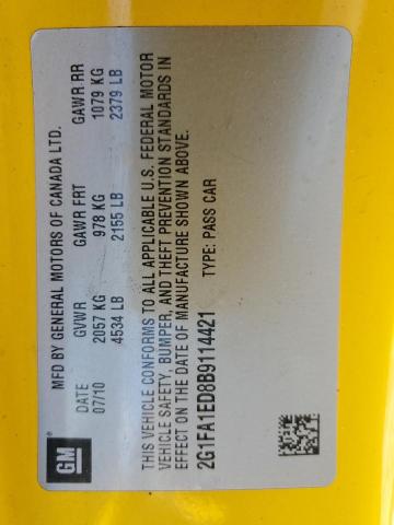 2G1FA1ED8B9114421 - 2011 CHEVROLET CAMARO LS YELLOW photo 24