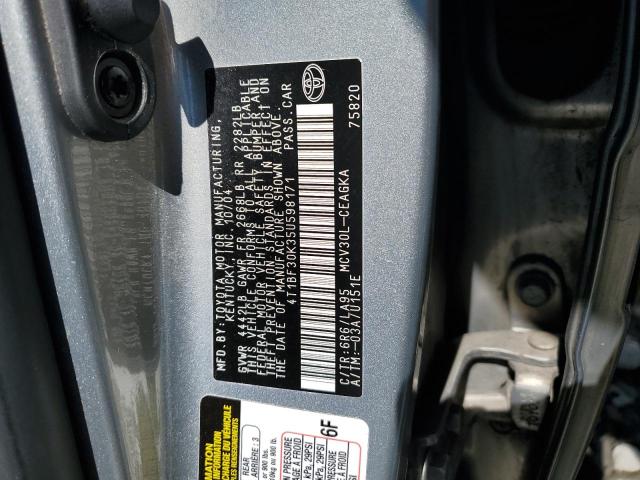 4T1BF30K35U598171 - 2005 TOYOTA CAMRY LE SILVER photo 12