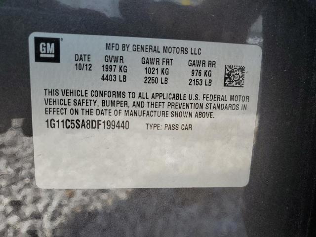 1G11C5SA8DF199440 - 2013 CHEVROLET MALIBU 1LT 灰色 照片 12