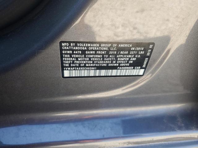 1VWAP7A3XEC002861 - 2014 VOLKSWAGEN PASSAT S Boz foto 13