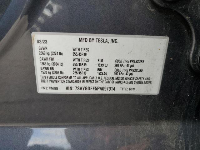 7SAYGDEE5PA097914 - 2023 TESLA MODEL Y Графитовый фото 13