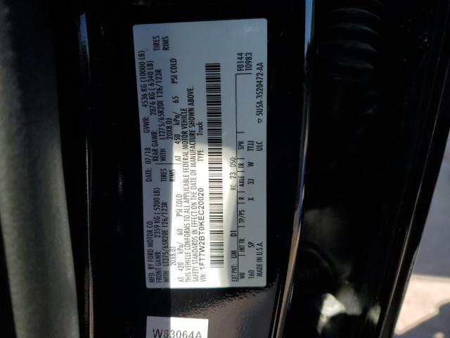 1FT7W2BT0KEC20020 - 2019 FORD F250 SUPER DUTY أسود صورة 12