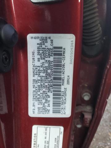 4T1BE32K73U205575 - 2003 TOYOTA CAMRY LE 红色 照片 12