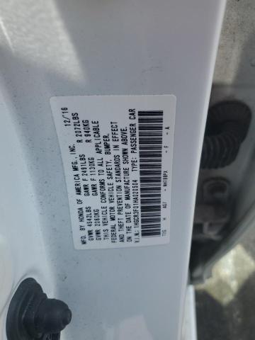 1HGCR3F01HA020504 - 2017 HONDA ACCORD EXL WHITE photo 12