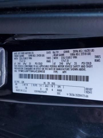 1FMCU0F7XKUC20632 - 2019 FORD ESCAPE S BLACK photo 13