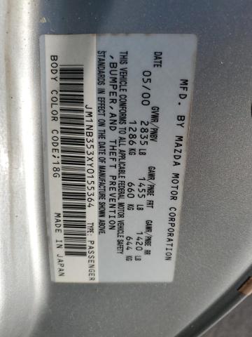 JM1NB353XY0155364 - 2000 MAZDA MX-5 MIATA BASE SILVER photo 12