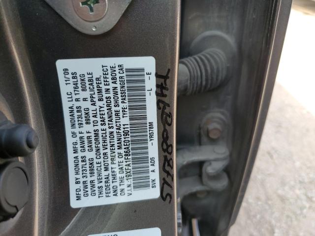 19XFA1F86AE019011 - 2010 HONDA CIVIC EX GRAY photo 13