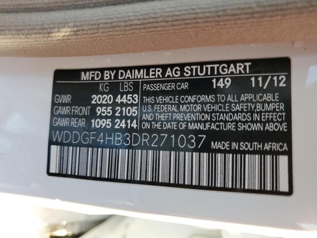 WDDGF4HB3DR271037 - 2013 MERCEDES-BENZ C 250 WHITE photo 13