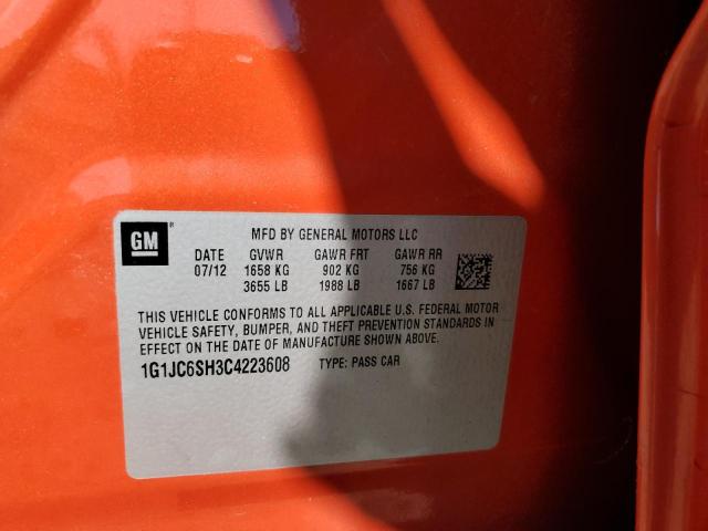 1G1JC6SH3C4223608 - 2012 CHEVROLET SONIC LT 红色 照片 12