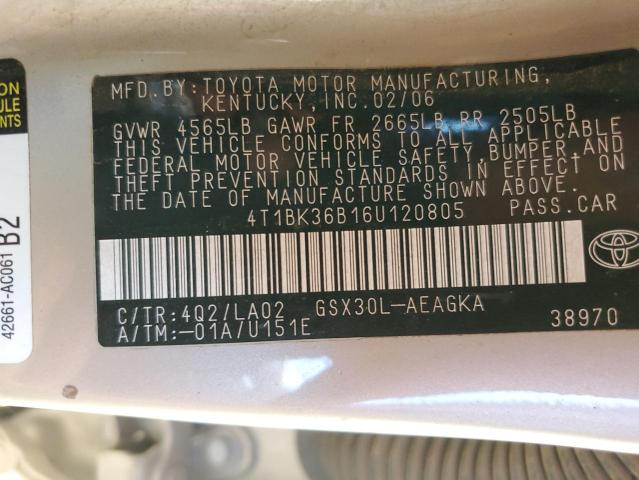 4T1BK36B16U120805 - 2006 TOYOTA AVALON XL TAN photo 13