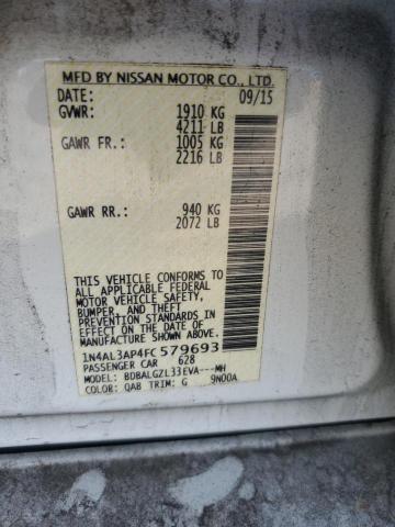 1N4AL3AP4FC579693 - 2015 NISSAN ALTIMA 2.5 WHITE photo 12