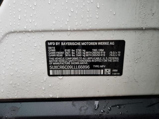 5UXCR6C09LLL66896 - 2020 BMW X5 XDRIVE40I WHITE photo 12