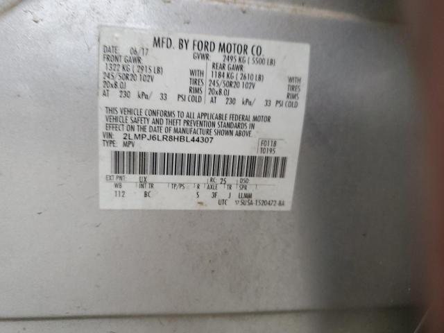 2LMPJ6LR8HBL44307 - 2017 LINCOLN MKX RESERVE Արծաթագույն լուսանկար 13