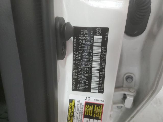 4T1F11BK6PU096789 - 2023 TOYOTA CAMRY XLE WHITE photo 13