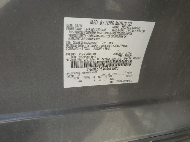 2FMHK6D84GBA18893 - 2016 FORD FLEX LIMITED 灰色 照片 13