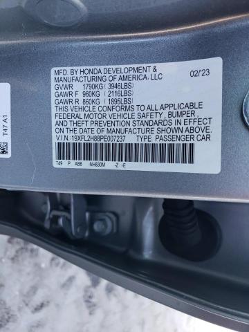 19XFL2H88PE007237 - 2023 HONDA CIVIC SPORT 银色 照片 12