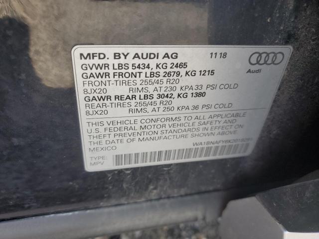 WA1BNAFY6K2018291 - 2019 AUDI Q5 PREMIUM PLUS 灰色 照片 13
