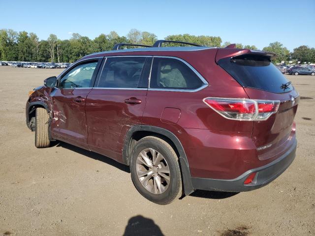 5TDJKRFH2ES010775 - 2014 TOYOTA HIGHLANDER XLE Burdeos foto 2