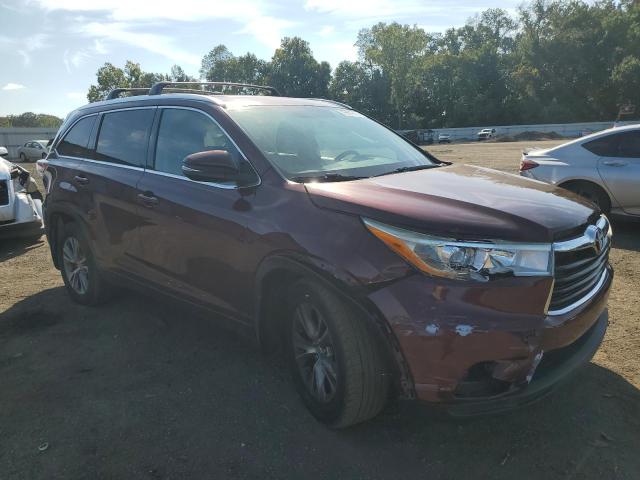 5TDJKRFH2ES010775 - 2014 TOYOTA HIGHLANDER XLE Burdeos foto 4